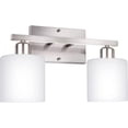 thumbnail image 3 of Bathroom Wall Light Fixture Brushed Nickel Modern Vanity Light with White Glass, 3 of 13