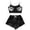 A-Dark Gray317, variant on XIAONU Women's Skeleton Pattern Pajama Set Spaghetti Strap Scalloped Hem Gothic Sleepwear Shorts
