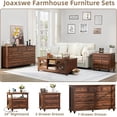thumbnail image 3 of Joaxswe 7 Drawer Dresser for Bedroom, Mid Century Chest of Drawers, Wood Storage Large Dresser Organizer for Bedroom Living Room Hallway Closet, Brown, 3 of 8
