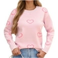thumbnail image 2 of Yuyuzo Sweaters for Women Valentines Day Crewneck Long Sleeve Shirts Loose Casual Comfy Knit Pullover Tops, 2 of 6