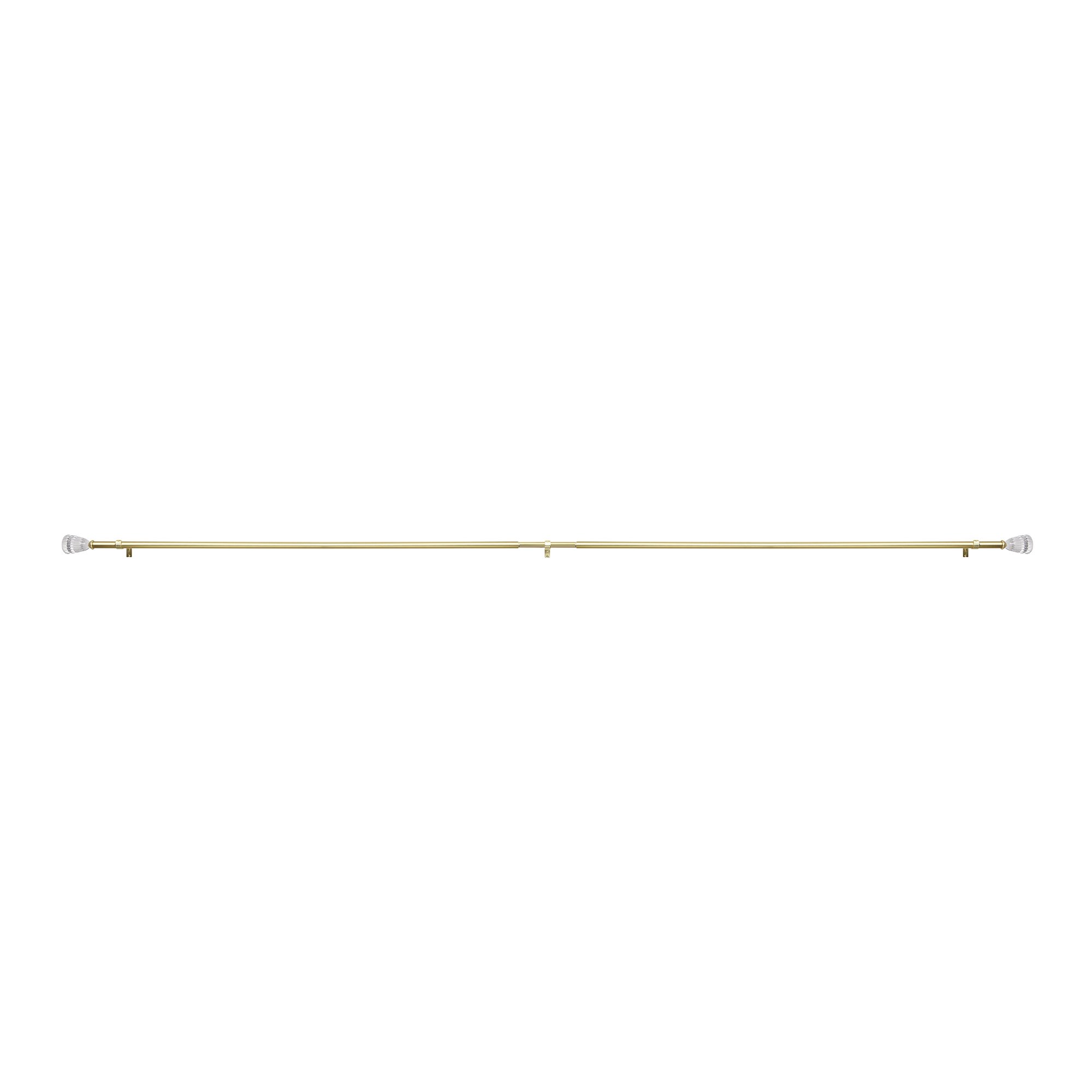Better Homes & Gardens Clear Fluted 1" Single Curtain Rod, 120"-180",  Brass