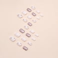 thumbnail image 4 of 24 Pcs Christmas Press on Nails Short Almond Fake Nails Glitter Designs Nude Pink False Nails with Snow Pattern Extra Short Nails Full Cover Glue on Nails Glossy Christmas Nails for Women Girls Style, 4 of 4