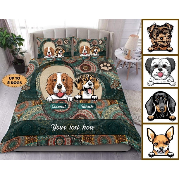 Juego de cama personalizado para perro, regalo personalizado para amantes de los perros, papá de perro, perro