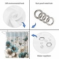 thumbnail image 4 of Teal Tulip Butterfly Shower Curtain, Waterproof Shower Curtains for Bathroom, Beige Turquoise Floral Farmhouse Blue Washable Fabric Bathtub Curtain Set Bath Decor with 12 Hooks 48"x72", 4 of 8