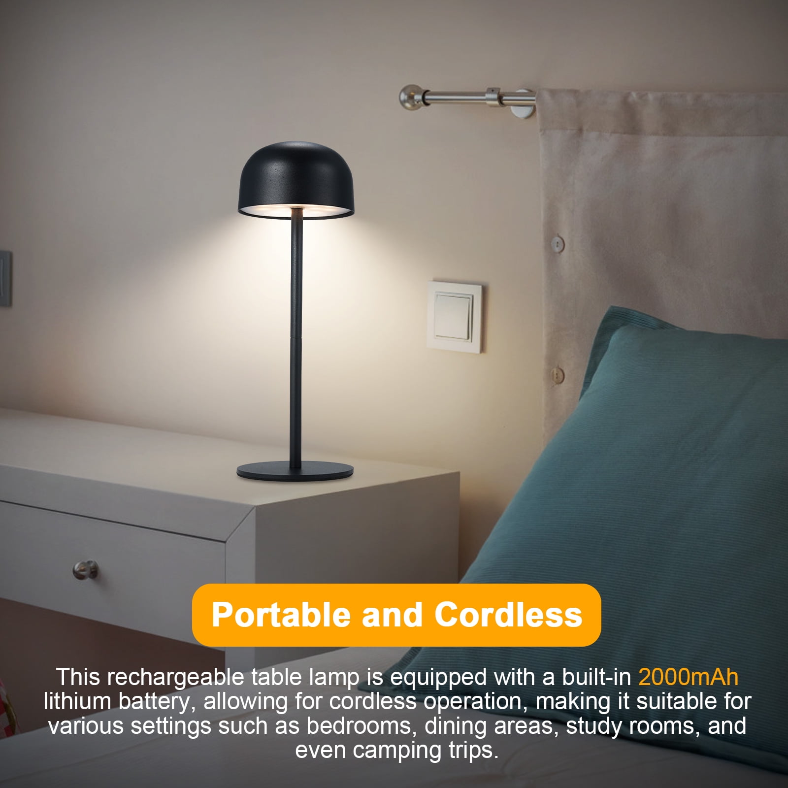 Desk lamp,With Lamp Pole Lamp Led Lamp 3 Colors 2000mah Battery Lamp With Lamp 10 Modern Bedroom Study Room Bedroom Battery Operated Table Lamp Colors Dimmable Dimmable Room