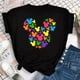 thumbnail image 1 of Disney Mickey Mouse Women's top Cartoon pattern women round neck casual fashion T-shirt Women's top short sleeveM Gao Jinjia LED, 1 of 2