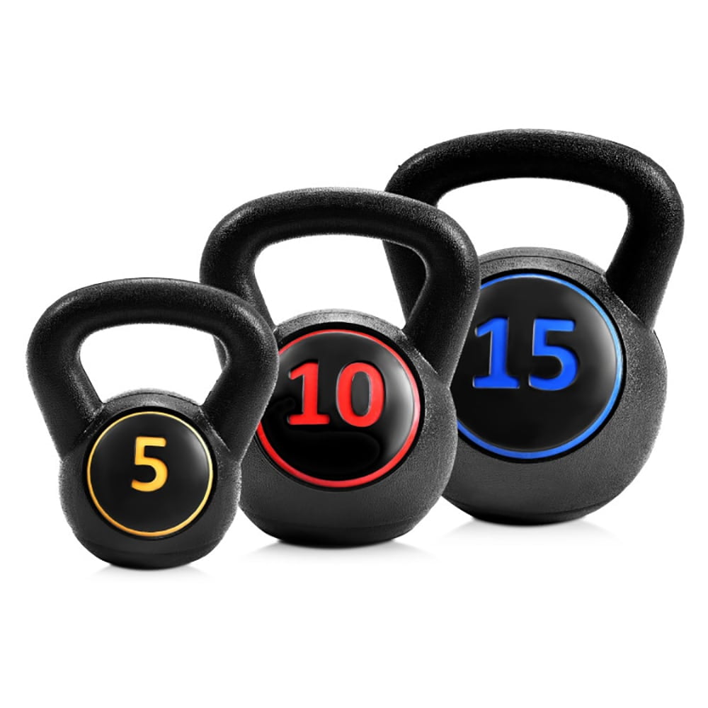 GVN 3 Pieces 5 10 15lbs Kettlebell Weight Set