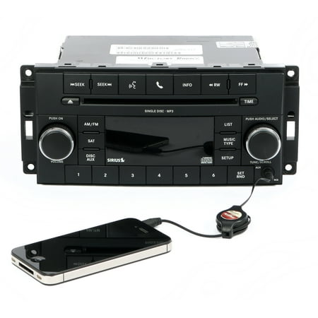 Sirius Black Wand Jeep & Chrysler 2011-2012 Radio AM FM mp3 CD Sirius Aux Input P05091226AD RES - Refurbished ()