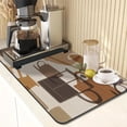 thumbnail image 5 of Coffee Mat for Countertops, Coffee Brown Beige Dish Drying Mat 2 Pcs for Kitchen Coffee Bar Accessories, Fit Under Coffee Maker Espresso Machine Dish Rack Hide Stain Rubber Backed 12x19in, 5 of 6