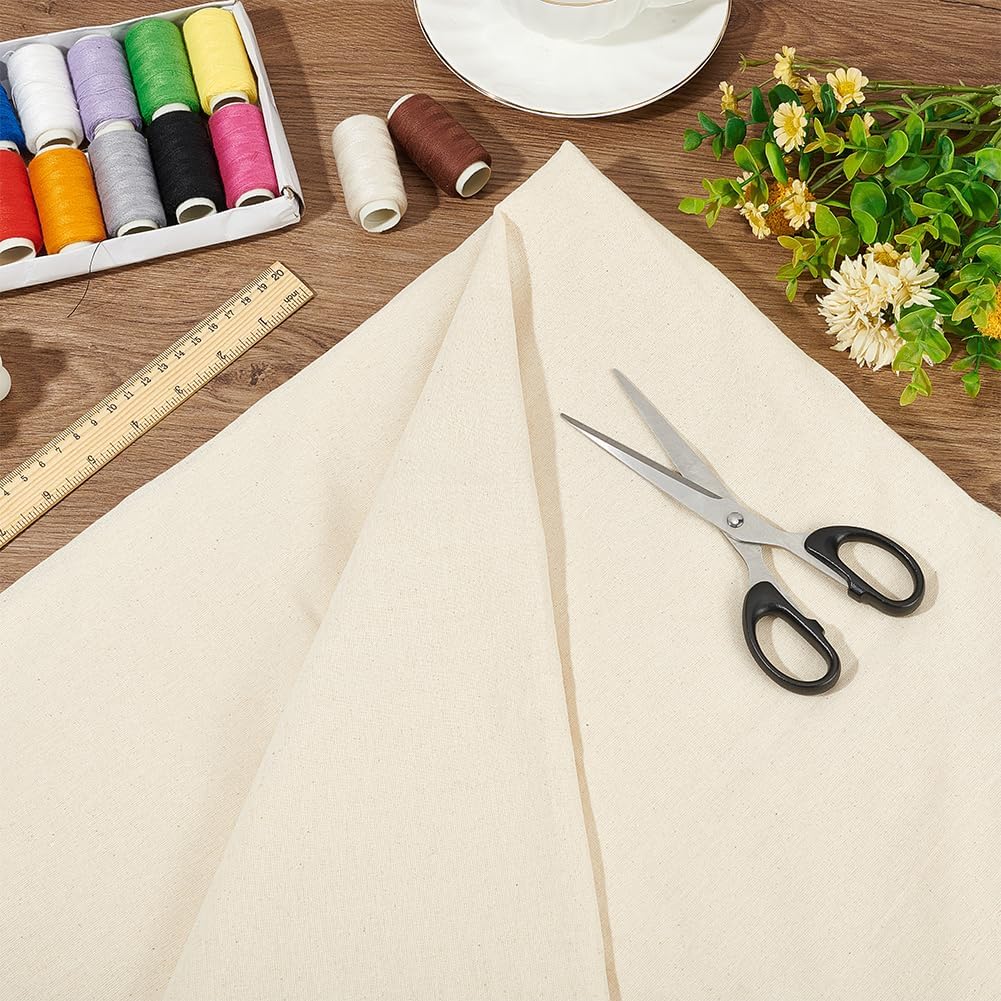 5.5 Yards x 63" Cotton Muslin Fabric Floral White Sewing Cotton Fabric by The Yard Natural 100% Cotton Fabric for Sewing Embroidery Decor DIY Projects Clothing Accessories DIY