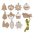 thumbnail image 1 of Moyic 2 juegos de decoración colgante de árbol de Navidad para el hogar, adornos de vacaciones tradicionales encantadores, diseño de escena DIY, Kits de decoración para fiestas Moyic HA070044-01, 1 of 1