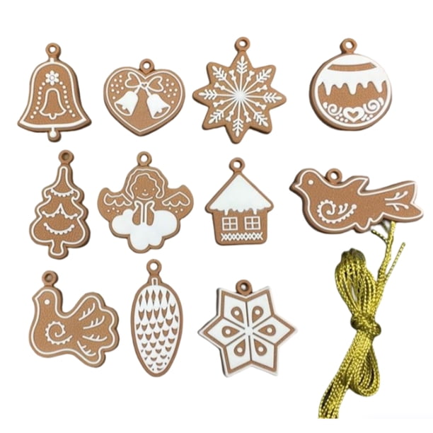 Toystoory 2 juegos de decoración colgante de árbol de Navidad, decoraciones artesanales para el hogar, adornos navideños adorables, diseño de escena, Kits de decoración para fiestas Toystoory HA070044-01