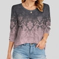thumbnail image 2 of Godom Womens Tops Casual 3/4 Sleeve Shirts Crew Neck Loose Casual Blouses Floral Print Tshirts, 2 of 5