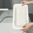 thumbnail image 1 of Kitchen Drain Basket, Sink Drying Rack for Storing and Washing Dishes/Fruit/Vegetables (White), 1 of 5