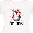 thumbnail image 4 of Inktastic Babys First Birthday Penguin 1 Year Old Girl Girls Long Sleeve Baby Bodysuit, 4 of 5