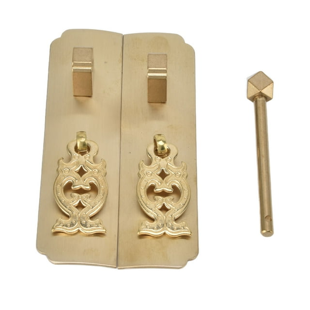 Tirador de latón antiguo chino Tirador de puerta chino Tirador de muebles retro de estilo chino TiraManijas de gabinete orientales, latón retro resistente a la corrosión Fácil instalación Exquisita ma