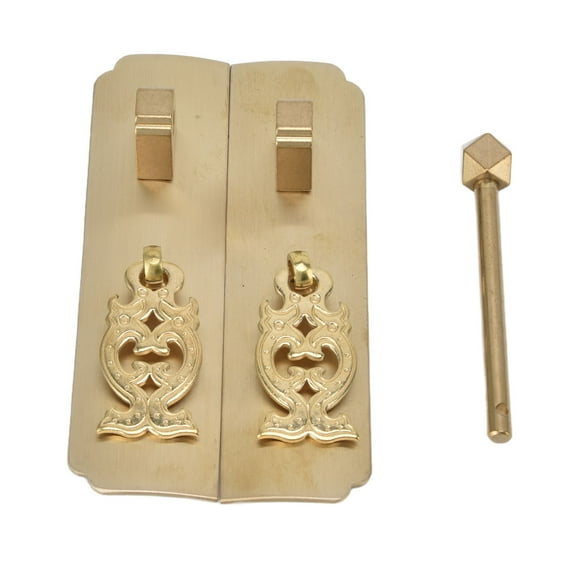 Oriental Cabinet Handles, Exquisite Brass Rust Proof Easy Installation Durable Chinese Antique Brass Handle For Cabinets Brass Color,Bronze Color