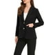 thumbnail image 4 of Blazer de mujer INSPIRE CHIC con solapa muesca, de manga larga, de un solo botón, chaquetas de traje de trabajo XL negras, 4 of 6