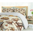 thumbnail image 4 of Ambesonne Cat Duvet Cover Set, Summer Kittens Sandy Beach Fun, King, Beige Orange Pale Blue, 4 of 6