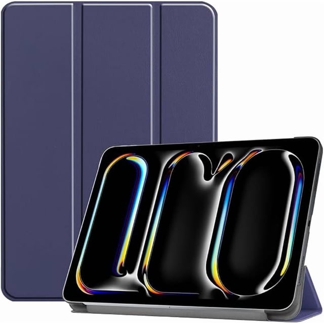 Funda Protectora de Cuero PU para iPad Pro 11" M4 2024 (5.ª Gen) con Soporte Magnético, Azul