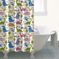 thumbnail image 5 of Modern Dinosaur Print Shower Curtain - Abstract Watercolor Dino Artwork for Bathroom Decoration, 5 of 5