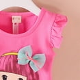 thumbnail image 6 of Toddler Girls Clothes 6M 12M 18M 24M 2T 3T 4T Summer Outfits Baby Kids Short Sleeve Cartoon Girl Print T-Shirt Tops Solid Shorts Sets, 6 of 6