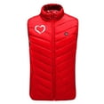thumbnail image 4 of REORIAFEE Electric Heated Vest Unisex with 9 Heating Zones Electric Heated Coat No Power Bank USB Rechargeable Washable Lightweight Fishing Winter Hiking Vest Red, 4 of 5