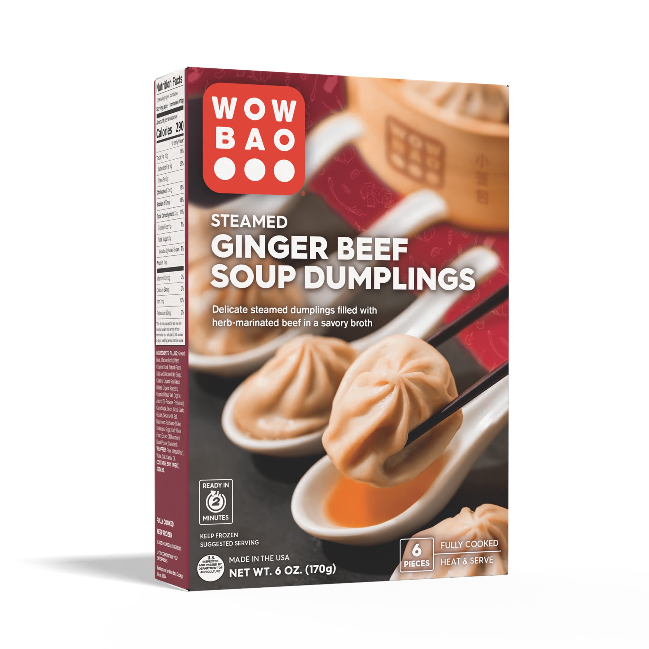 Wow Bao Ginger Beef Soup Dumplings, 6 Pieces, Frozen
