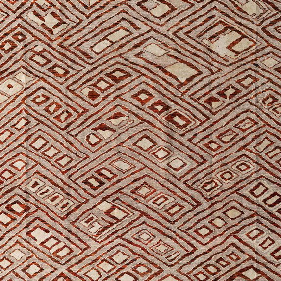 Ahgly Company Machine Washable Indoor Square Abstract Fire Brick Red Area Rugs, 4' Square