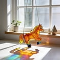 thumbnail image 4 of D 2D Acrylic Horse Suncatcher For Indoor Outdoor Decoration Window Decor With Chain, Stained Glass Style Hanging Ornament 20Cm, 4 of 5