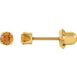 - Bella Grace Jewelry Collection 14K Yellow Imitation Citrine Inverness Piercing Earrings