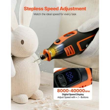 KFFKFF 51-Piece Rotary Tool Kit, 200W Corded Mini Power Tool, 8000-40000RPM Multi-Functional DIY Tool Set with Universal Chuck for Engraving, Sanding, Grinding, Polishing, Cutting, and Craft Projects