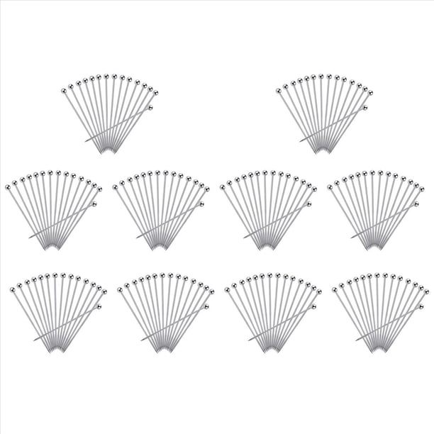 150 Piezas de Palillos de Cóctel, Palillos de de Acero Inoxidable Reutilizables de 4 Pulgadas Palillos de Cóctel para Aperitivos de Aceitunas Sándwich