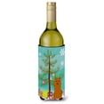 thumbnail image 1 of Merry Christmas Tree Karelian Bear Dog Wine Bottle Beverge Insulator Hugger, 1 of 1