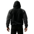 thumbnail image 5 of Color Block Hoodie Men Novelty Casual Long Sleeve Work Athletic Hoodies Sweatshirts Winter Drawstring Hooded Pullover Black XL, 5 of 5