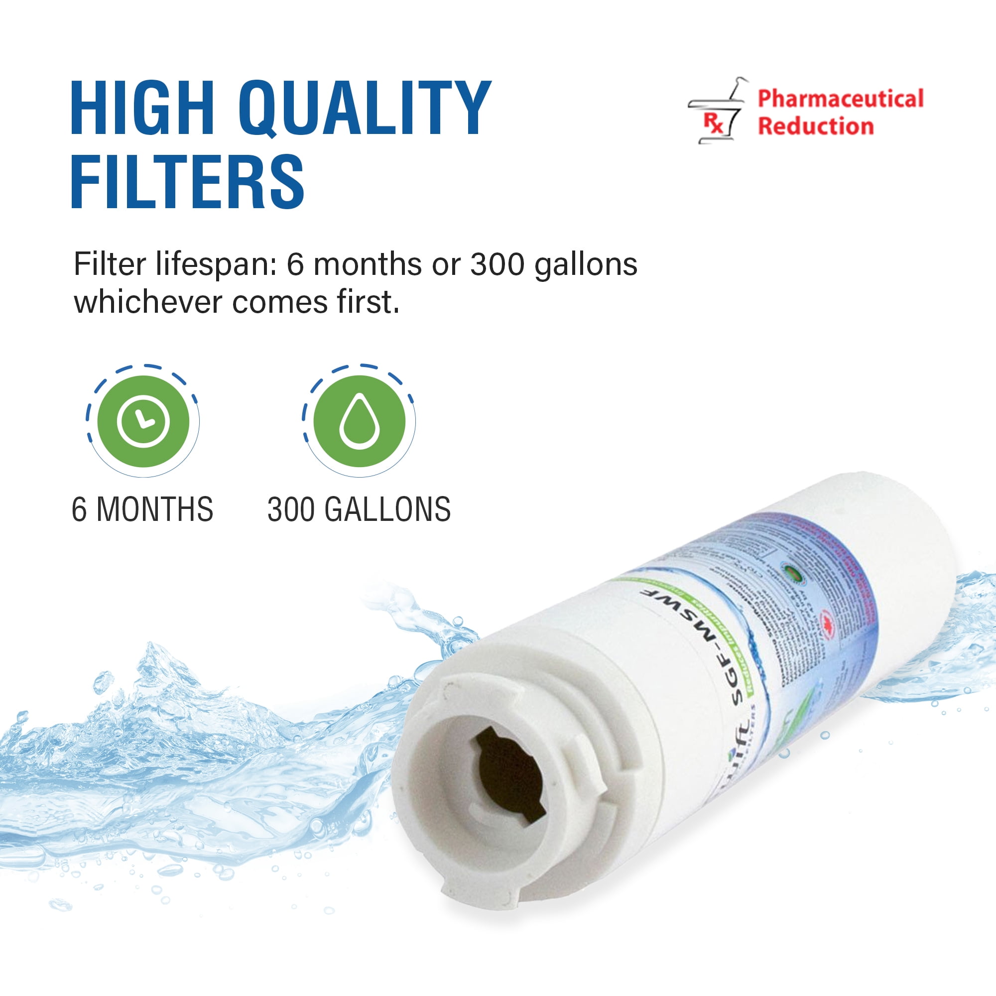 Swift Green Filters SGF-MSWF Rx Compatible Pharmaceuticals Refrigerator Water Filter for MSWF, 101820A , EFF-6022A, Made in USA