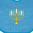 thumbnail image 4 of Inktastic My 1st Hanukkah with Menorah and Stars Boys or Girls Baby Bib, 4 of 4
