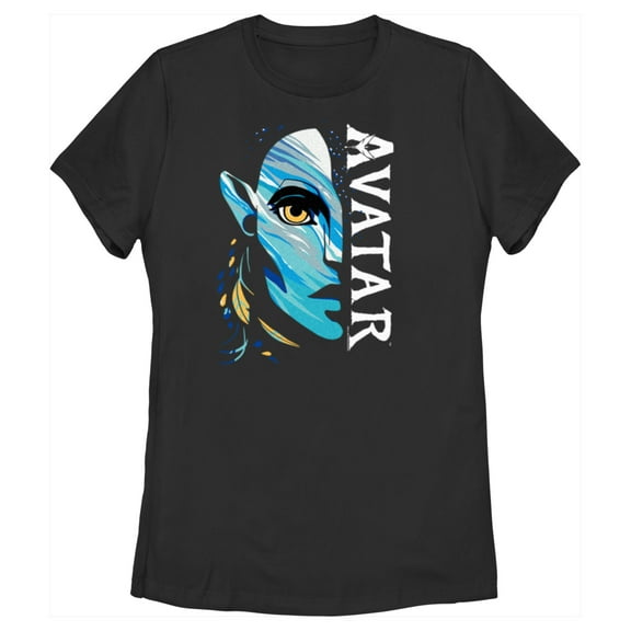Women's Avatar: The Way of Water Neytiri Half Face Logo Graphic Tee Black Medium