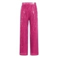 thumbnail image 4 of Zaldita Kids Girls Sparkly Sequins Dance Pants Elastic Waist Bottoms Trousers Hip Hop Jazz Disco Costume Hot Pink 16, 4 of 7