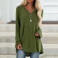 thumbnail image 5 of XIAfhje Tops for Women Long V Neck T Shirts Long Sleeve Tunic Tops Casual Sweaters Pullover Tops Tunic Tops Loose T Shirt Blouses Jumpers Elegant Comfy Ladies T Shirts for Leggings, 5 of 5