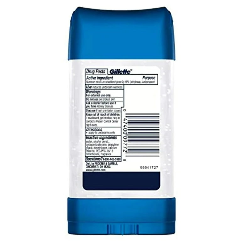Gillette Desodorante antitranspirante en gel transparente Cool Wave - 3.8  onzas, paquete de 2