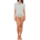 thumbnail image 1 of INSPIRAR CHIC Camiseta de Trabajo de Manga Corta para Mujeres, Body de Botones de Una Pieza, Talla M, Gris Claro, 1 of 6