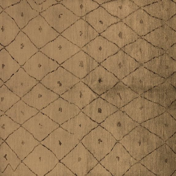 Ahgly Company Indoor Square Solid Brown Modern Area Rugs, 5' Square