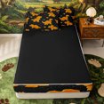 thumbnail image 4 of Erosebridal Orange Dinosaur Cookie Zipper Twin Comforter Sets with Fitted Sheet and 2 Pillowcases for Boys Girls, Sparkle Stars Galaxy Zipper Bedding Set, Black Reversible, 4pcs, 4 of 7