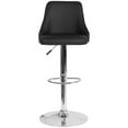thumbnail image 3 of Home Square Trieste Leather Adjustable Bar Stool in Black - Set of 2, 3 of 5