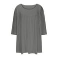 thumbnail image 7 of Otntypg Plus Size Tops for Women Pleated Front Crewneck Short Sleeve Blouses to Hide Belly 2025 Summer Flowy Tunic Shirts for Leggings Gray XXL, 7 of 7