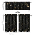 thumbnail image 6 of Night Celestial Kitchen Curtains Set Gothic Sun Moon Astrology Print Starry Night Cosmic Aesthetic Mystical Golden Witchy Spiritual Tier and Valance Rod Pocket Curtains for Living Room or Kitchen, 6 of 6
