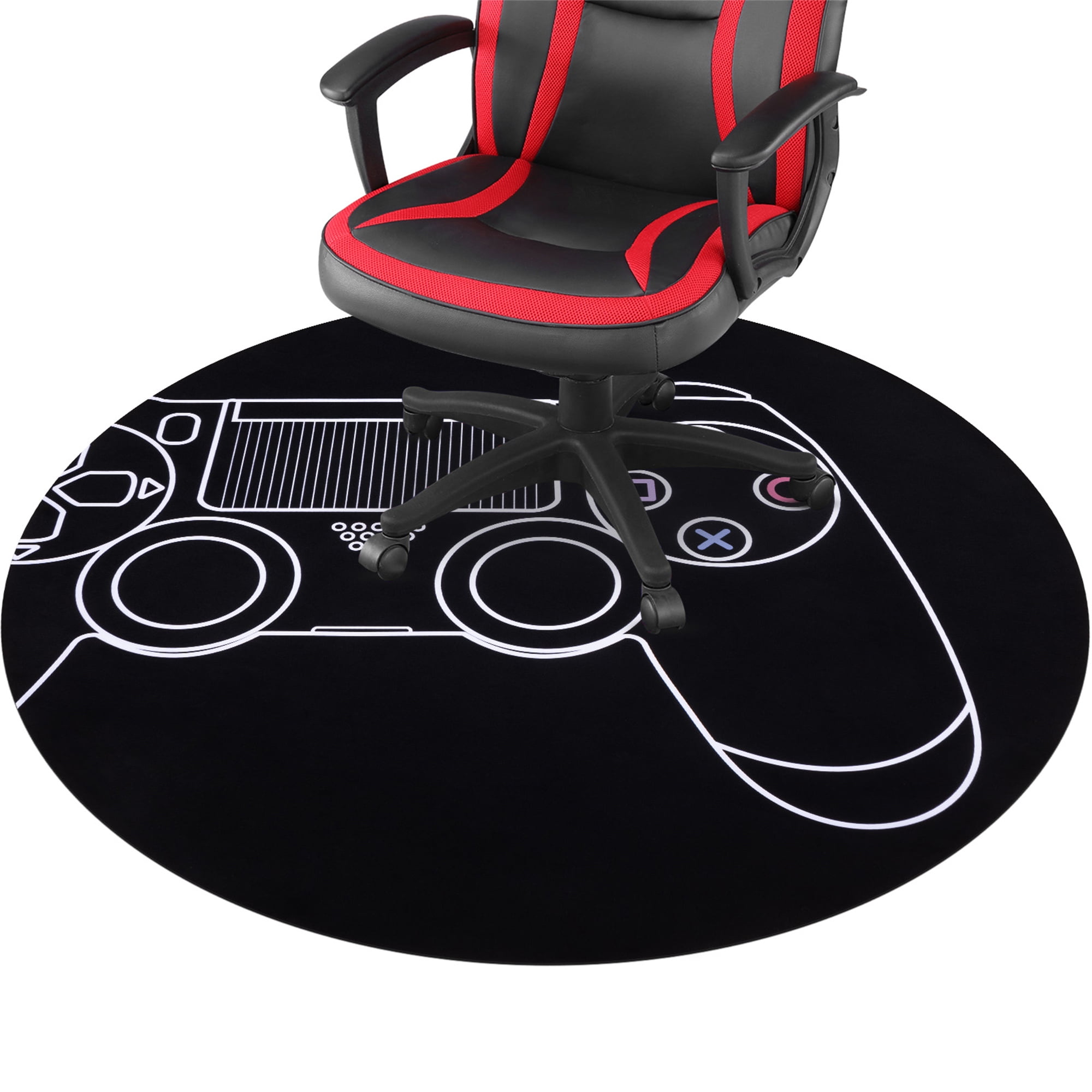 Natural Rubber Computer Chair Mat for Hardwood Floor Soft/Non-Slip/Scratch-Resistant & Washable Game Floor Mat Protector for Wood Floor 51 X 51 Gaming Chair Mat & VR Gaming Mat Round 
