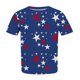 thumbnail image 5 of Fiudx Ofertas Del Día Top Informal de Gran Tamaño con Cuello Redondo para Mujer, Top de Manga Corta con Estampado de Independencia Degradado Sexy de Verano, Regular, 5 of 6