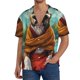 thumbnail image 1 of Fotbe Meditating French Bulldog Camisa Estampada de Manga Corta para Hombre, Casual de Verano, Estilo Playero, Sin Arrugas-XX-Large, 1 of 5